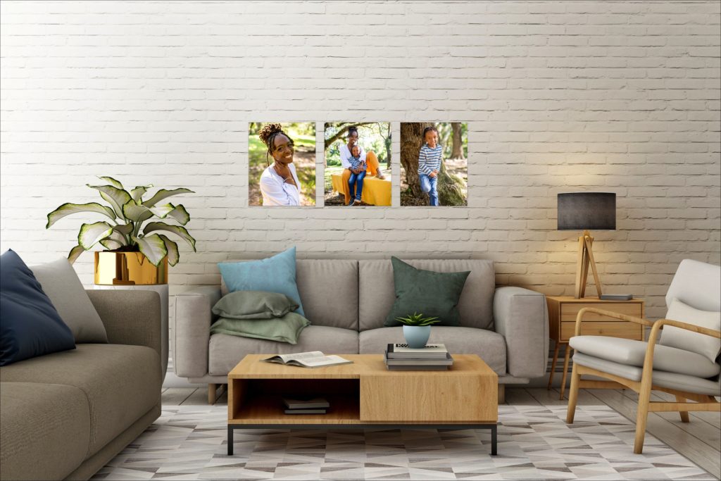 Family Portraits on the living room wall